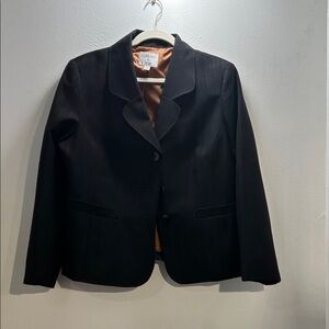 Le Suit Dark Blazer with Subtle Pinstripes